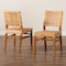 Baxton Studio Lesia Modern Bohemian Natural Brown Rattan and Walnut Brown Mahogany Wood 2Piece Dining Chair Set, PR 211-2PC-12763-ZORO - alternate 9